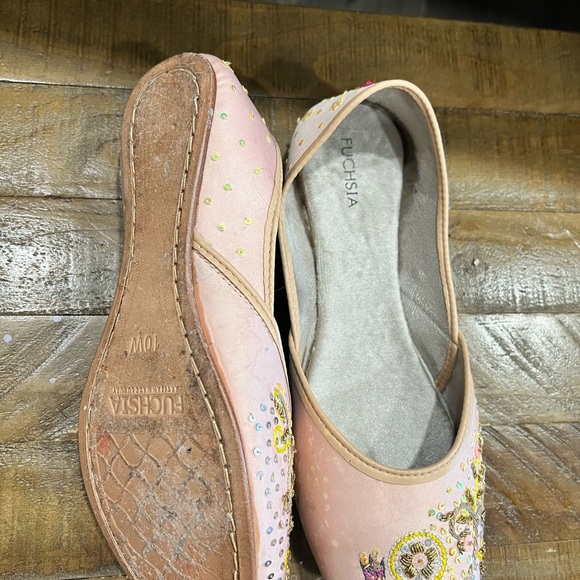 Women's Embroidered Pink Flats - Picture 2 of 2
